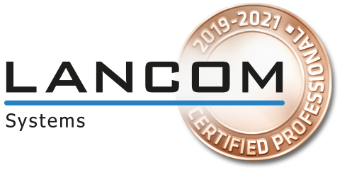 Logo über unsere erfolgreiche Zertifizierung zum Lancom Professional